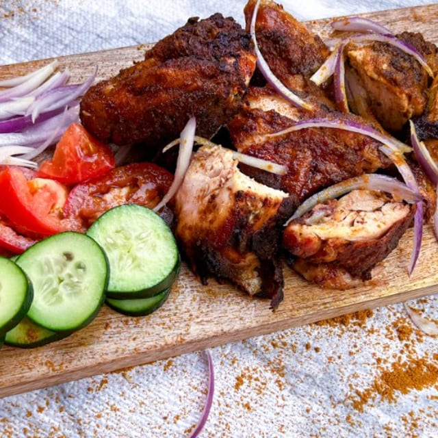 Whole chicken suya.
