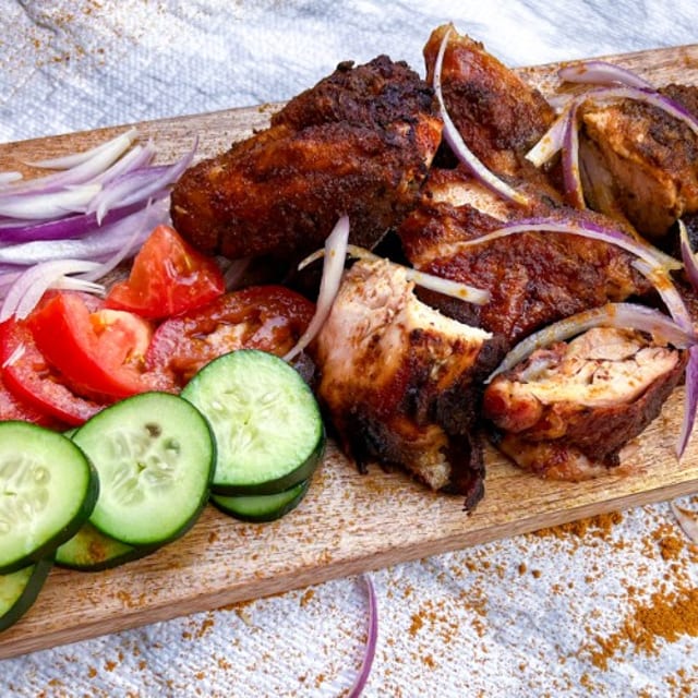 Half chicken suya.